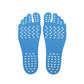 Blue dotted anti-slip sandal insoles, pair view