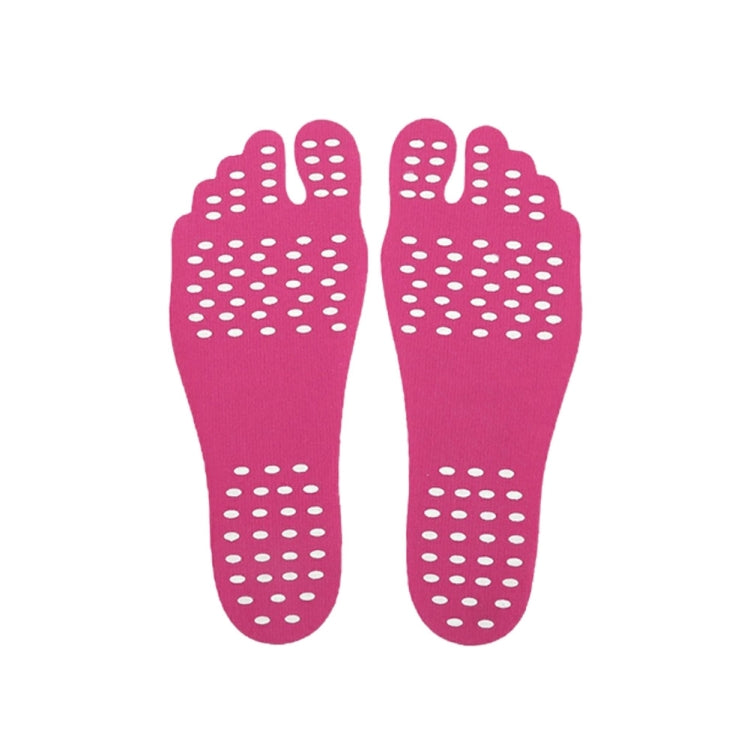 Pink anti-slip sandal insole pair with raised dot traction pads on top