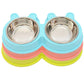 2 in 1 Stainless Steel  Bowls, Anti-slippery Mat Cartoon Shape Detachable Pets Bowls, Random Color Delivery, 2 in 1 Cartoon Shape Pets Bowls