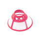 Pink pet ruff collar headgear with clear front mesh and white dot trim