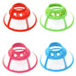 Set of pet neck protective ruff collars in red, green, pink, and blue with clear fronts