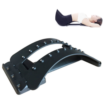 Black spinal traction stabilizer with arched frame and magnet bump points