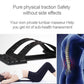 Black lumbar traction back massager belt with adjustable straps and spine support pad