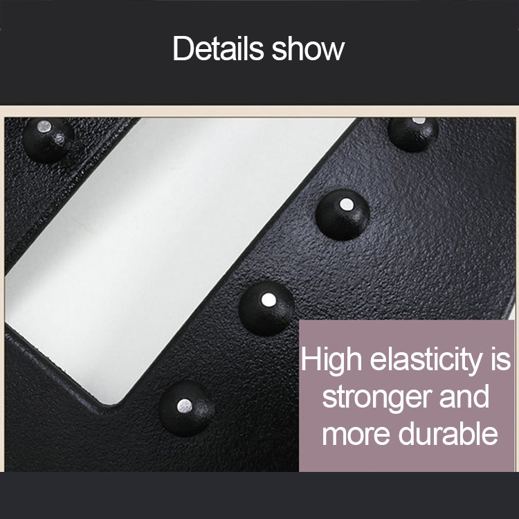 Black elastic lumbar traction belt with round magnet discs on the fabric pads