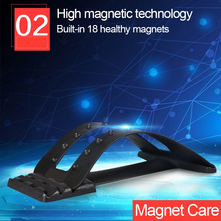 Black traction brace with 18 magnet points on arched support frame