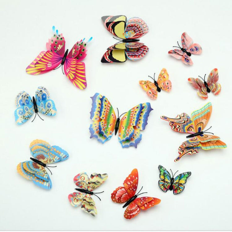 12pcs / Set Home Decoration Originality Double-deck PVC 3D Butterfly Wall Paste, Butterfly Wall Paste 5