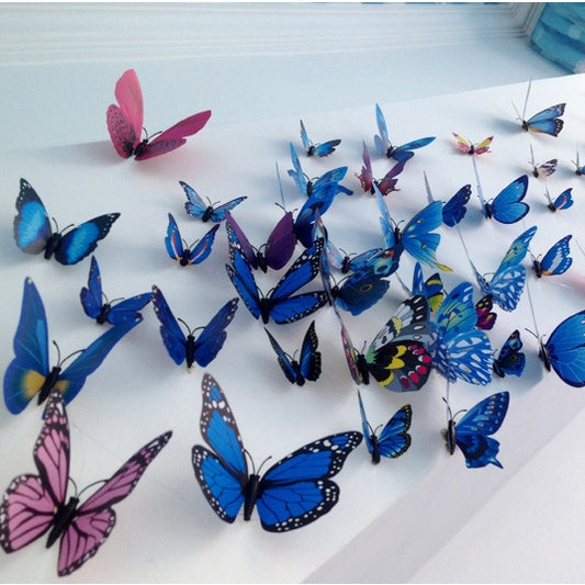 12pcs / Set Home Decoration Originality Double-deck PVC 3D Butterfly Wall Paste, Butterfly Wall Paste 5