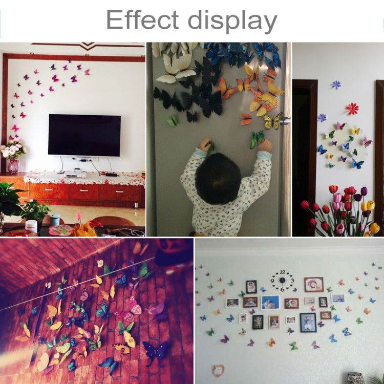 12pcs / Set Home Decoration Originality Double-deck PVC 3D Butterfly Wall Paste, Butterfly Wall Paste 5