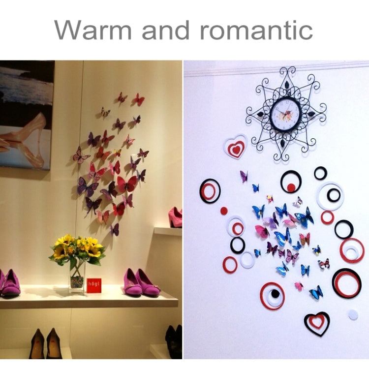 12pcs / Set Home Decoration Originality Double-deck PVC 3D Butterfly Wall Paste, Butterfly Wall Paste 5