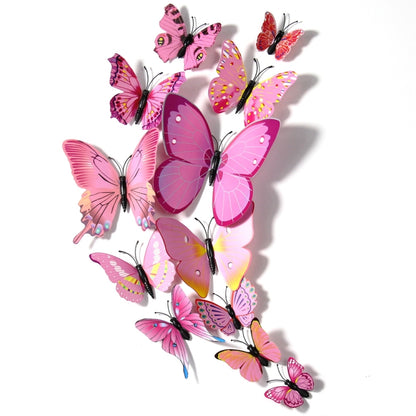 12pcs / Set Home Decoration Originality PVC 3D Butterfly Wall Paste, Butterfly Wall Paste 4