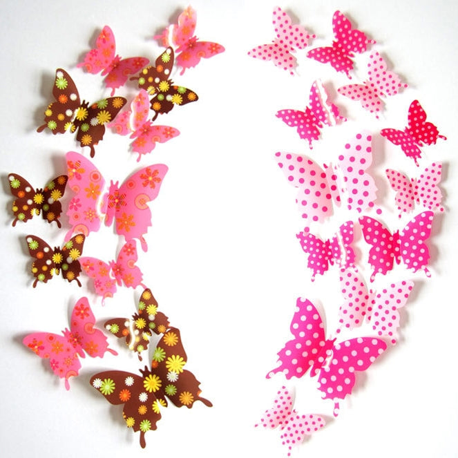 12pcs / Set Home Decoration Originality PVC 3D Butterfly Wall Paste, Butterfly Wall Paste 4