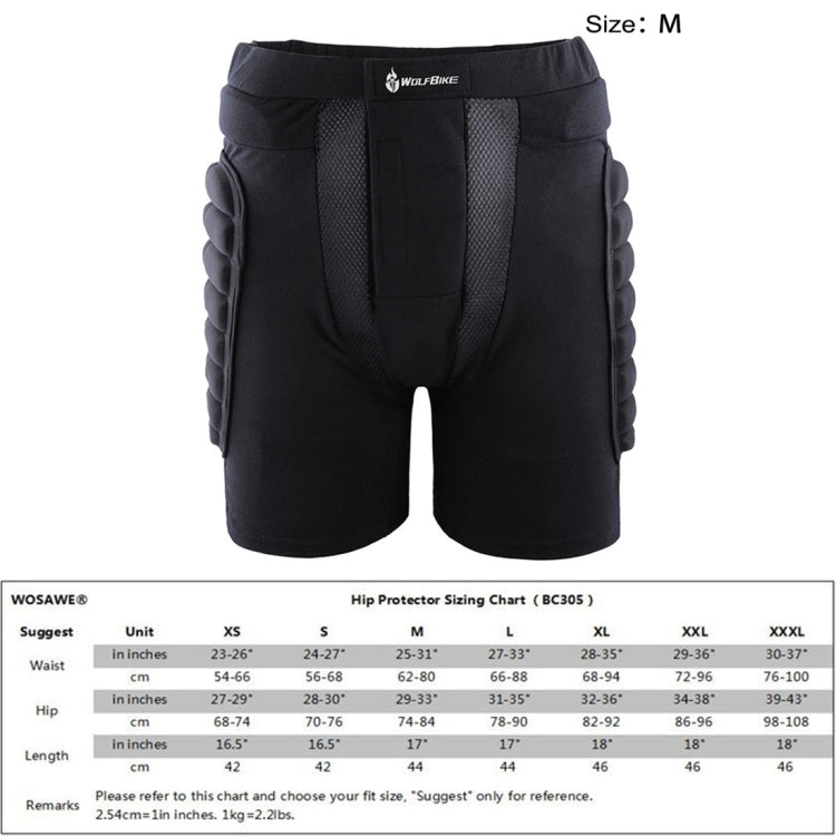 WOLFBIKE Adult  Skiing Skating Snowboarding Protective Gear Outdoor Sports Hip Padded Shorts, Size : M, Size : M