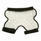 White kids padded hip protector shorts with black edging and adjustable leg straps