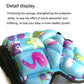 Thick padded hip protector foam on a black-banded kids protective short, colorful print