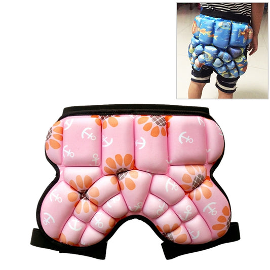 Children Outdoor Sports Roller Skating Protective Gear Hip Butt Padded Shorts Pants, Anti-fall Pants (Pink)