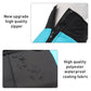 Black dog ski vest with blue panel and high-quality zipper close-up
