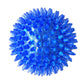 Blue spiky hedgehog dog toy ball with raised nubs for chewing