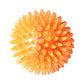 Orange spiky hedgehog dog toy ball with raised nubs for chewing