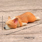 3D sleeping corgi magnet, orange and white puppy with pink ears