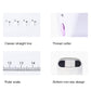 Mini sewing machine accessory features: stitch guide icons, thread cutter, ruler scale