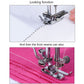 Sewing machine presser foot stitching thick seam with locking function