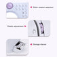 Mini sewing machine top controls with stitch rotation selection, elastic setting, and storage drawer