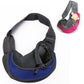Reversible pet sling carrier with breathable mesh, blue base and black trim, large size