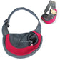Reversible pet sling carrier with breathable mesh, red base and gray outer, large size