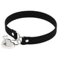 Black fabric choker with round grommets and heart padlock charm