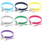Colorful set of heart padlock choker collars with metal clasp and small heart tag