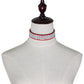 Rhinestone collar choker necklace, red band with silver sparkle and chain clasp