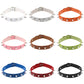 Assorted studded leather choker necklaces set with metal cone studs, multiple colors
