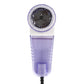 Electric fur ball trimmer head with honeycomb-style metal mesh in clear blue housing