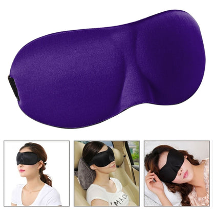 Purple 3D sleep eye mask with curved shading cover and small side strap loop