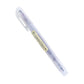 Blue double-head highlighter pen with clear barrel and chisel tip