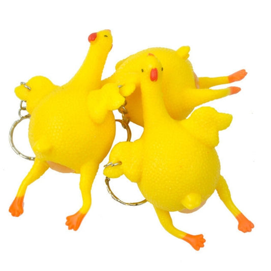 12 PCS Spoof Tricky Funny Gadgets Toys Vent Chicken Whole Egg Laying Hens Crowded Latex Rubber Anti Stress Ball, Vent Chicken Whole Egg