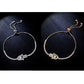 Gold and silver hamsa hand crystal bracelets with rhinestone chain and charm
