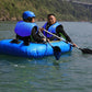 Children’s life jacket in blue and black with adjustable straps
