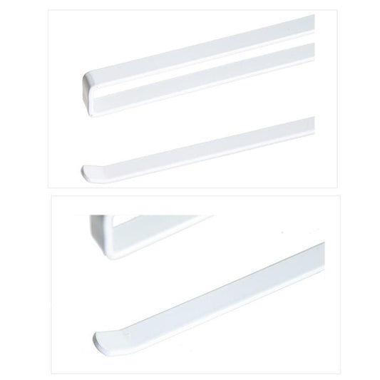 Stainless Metal Kitchen Toilet Paper Towel Rack Paper Towel Roll Holder Cabinet Hanging Shelf Preservative Film Storage Rack,Size: 26*10.8*1.5cm, White