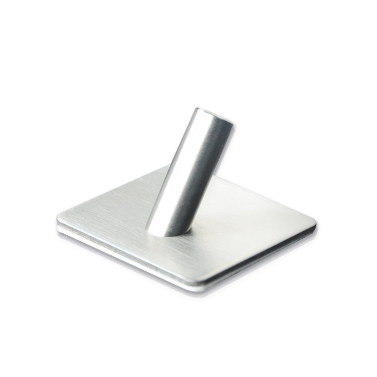 Stainless Steel Single Slant Hook Bathroom Non-perforated Coat Rack, Silver Slant Hook