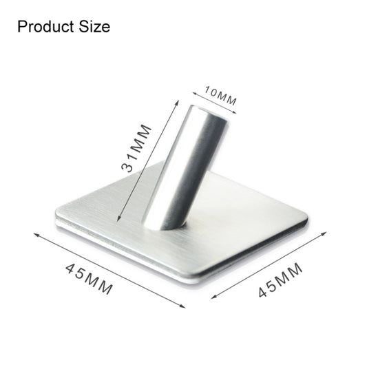 Stainless Steel Single Slant Hook Bathroom Non-perforated Coat Rack, Silver Slant Hook