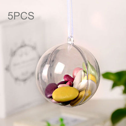5 PCS Transparent Christmas Ball Hollow Plastic Sphere Ball Shaped Eternal Flower Ball Wedding Gifts Gift Box, Size: 8 x 8cm, Size: 8 x 8cm