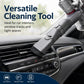 Vacuum brush head accessory with hard bristles on a connected handheld wand