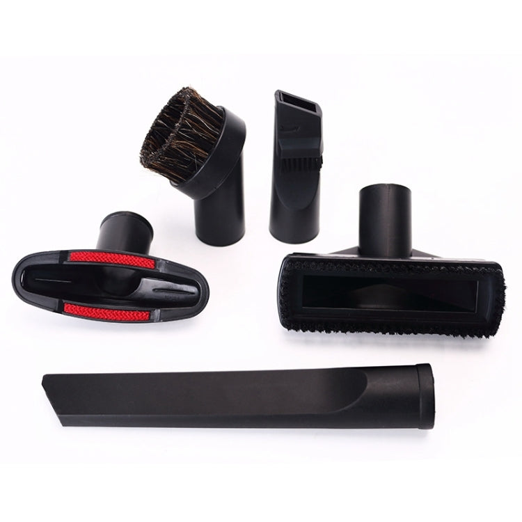 Vacuum cleaner brush head set: five black nozzles with red bristle highlights