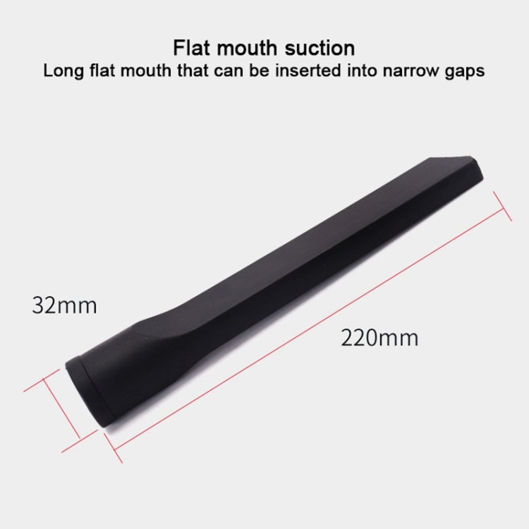 Long flat mouth suction nozzle for vacuum, 220mm length and 32mm inlet