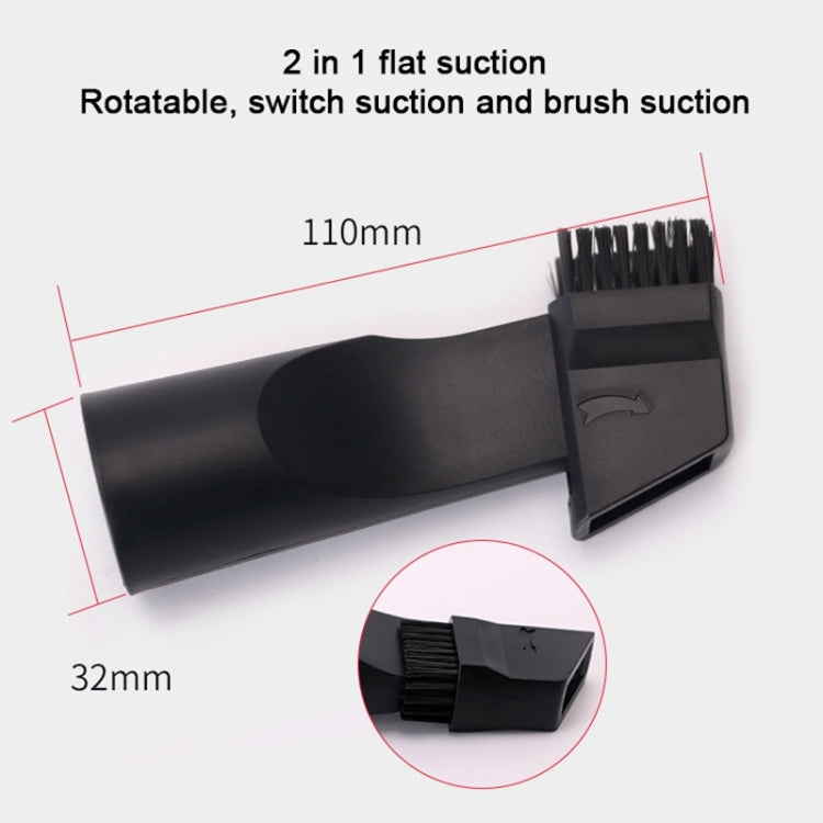 2-in-1 rotatable flat suction and brush vacuum nozzle, 110mm length, 32mm inlet