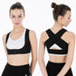 Women’s black kyphosis correction shoulder support bra with cross-back straps, size L