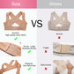Comparison chart of flesh-tone posture support: ours smooth fabric vs others wrinkles.