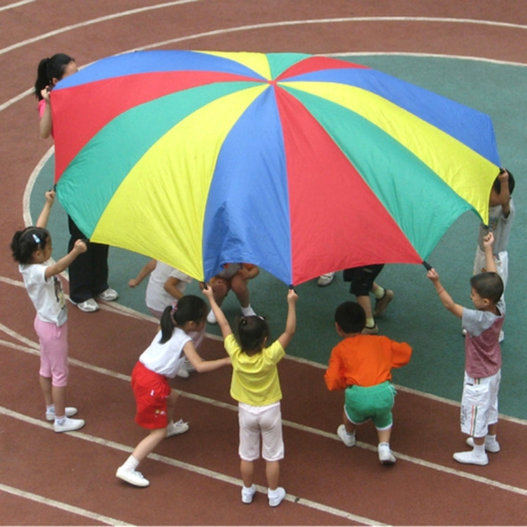 5m Children Outdoor Game Exercise Sport Toys Rainbow Umbrella Parachute Play Fun Toy with 12 Handle Straps for Families / Kindergartens / Amusement Parks, 5m  12 Handle Straps