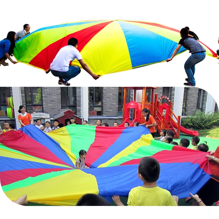 5m Children Outdoor Game Exercise Sport Toys Rainbow Umbrella Parachute Play Fun Toy with 12 Handle Straps for Families / Kindergartens / Amusement Parks, 5m  12 Handle Straps